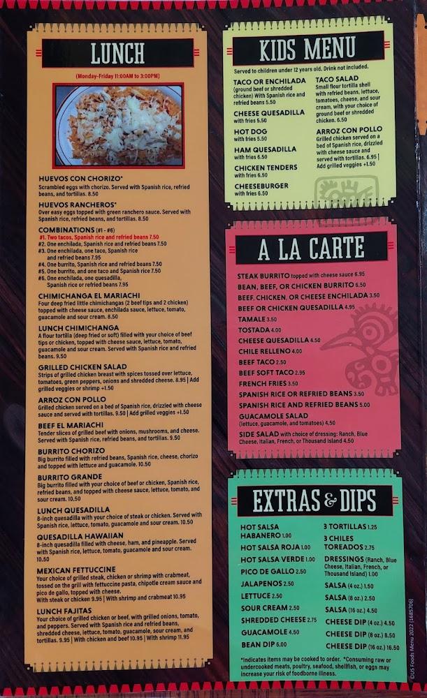 El Mariachi Bar & Grill Menu image 3